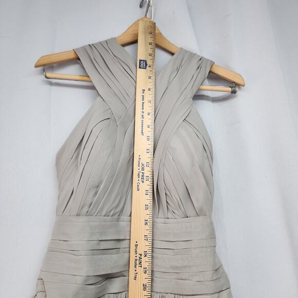 LanTing Bride Gray Halter Dress Small Lined Bridesmaid Prom Cocktail Formal READ - Picture 11 of 16